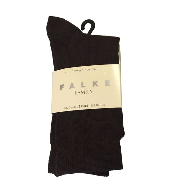 FALKE Family Dark Brown Ladies Crew Socks Size 8-10 1/2 - Picture 1 of 3